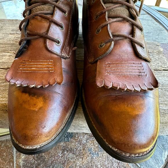 ARIAT Boots Western Lace Up Kilties Womens 7B Brown Leather Cowgirl Boho Rodeo - Picture 6 of 11